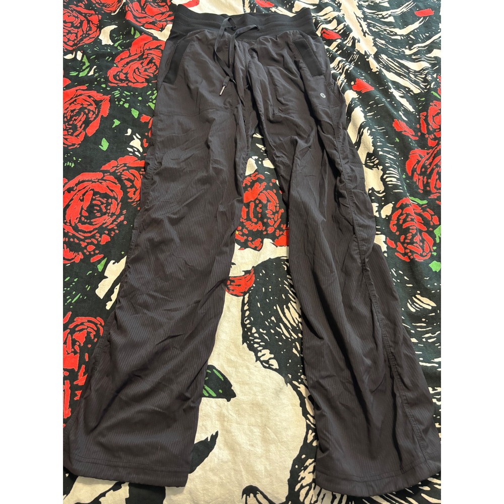 Lululemon Dance Studio Pant III Black Pinstripe Size 4 Regular Jogger Trouser